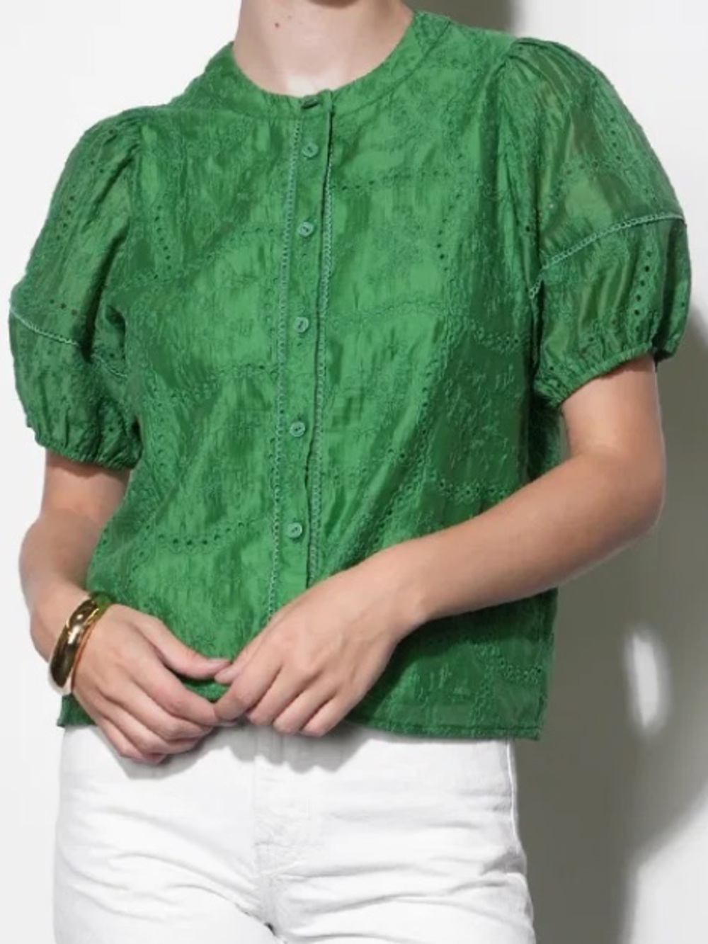GREYLIN Sadie Puff Sleeve Eyelet
Embroidered Blouse